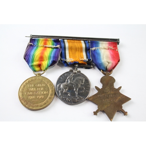 392 - WW1 1914-15 Star Medal Trio 10447 Pte R. Blears Lancs Fus x 3