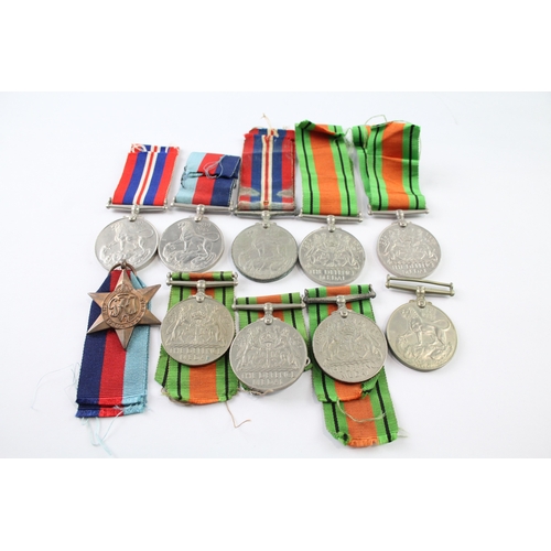 395 - WW2 Medals Inc Defence, War & 1939-45 Stars x 10