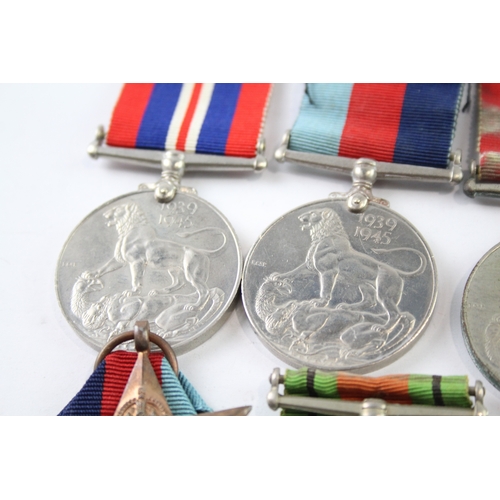 395 - WW2 Medals Inc Defence, War & 1939-45 Stars x 10