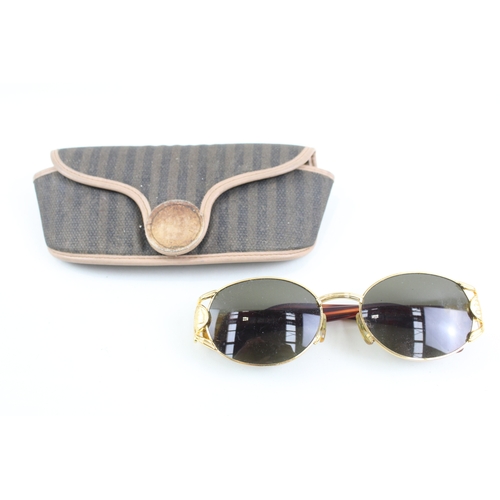 412 - Fendi Vintage Sunglasses FS 296 W/ Original Case & Gold Colour Detailing & Tort