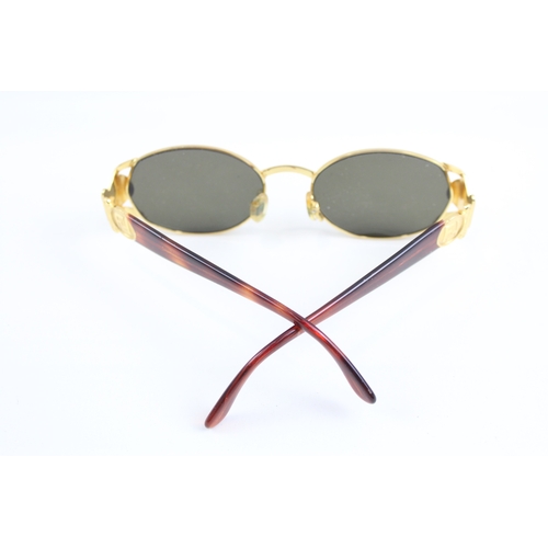 412 - Fendi Vintage Sunglasses FS 296 W/ Original Case & Gold Colour Detailing & Tort