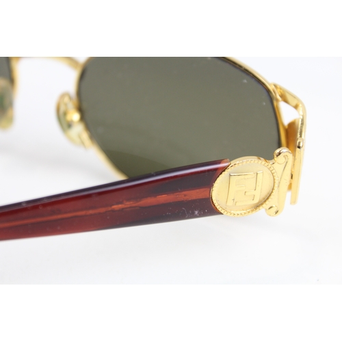 412 - Fendi Vintage Sunglasses FS 296 W/ Original Case & Gold Colour Detailing & Tort