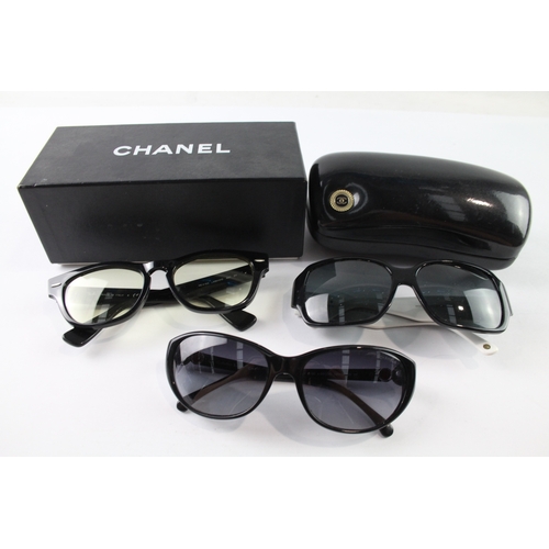 414 - Designer Sunglasses Assorted Branded Inc Chanel, RayBan, Versace, Cases x 3