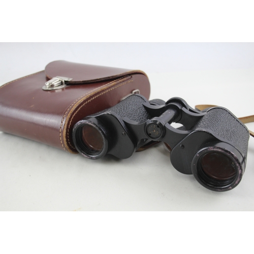 417 - Carl Zeiss Jena Jenoptem Multi-Coated 8x30w Binoculars Working w/ Original Case