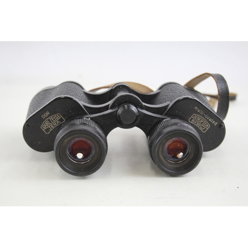 417 - Carl Zeiss Jena Jenoptem Multi-Coated 8x30w Binoculars Working w/ Original Case