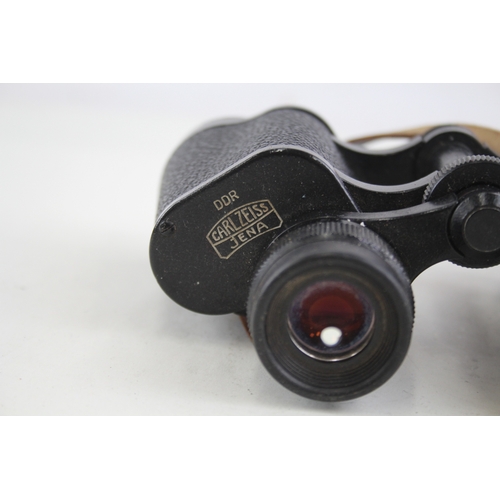 417 - Carl Zeiss Jena Jenoptem Multi-Coated 8x30w Binoculars Working w/ Original Case