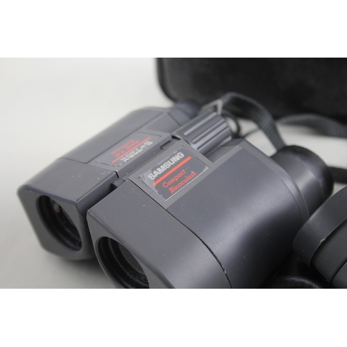 418 - Samsung B-725II & Olympus PC I Compact Binoculars Working w/ Original Cases x 2