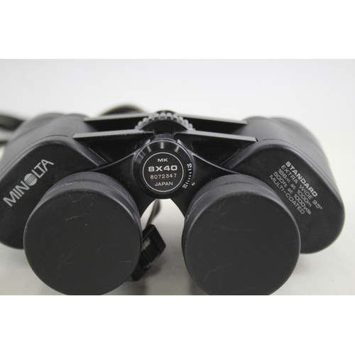 419 - Vintage Minolta Standard 8x40 Binoculars Working w/ Original Case