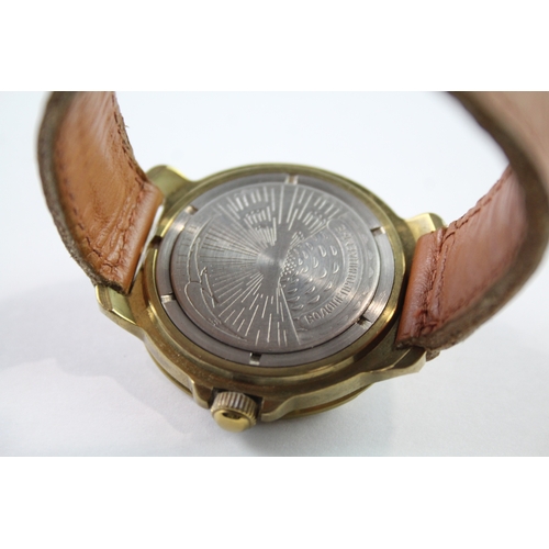 443 - Men's Vintage Vostok Komandirskie Gold Tone Watch Automatic WATCH RUNS