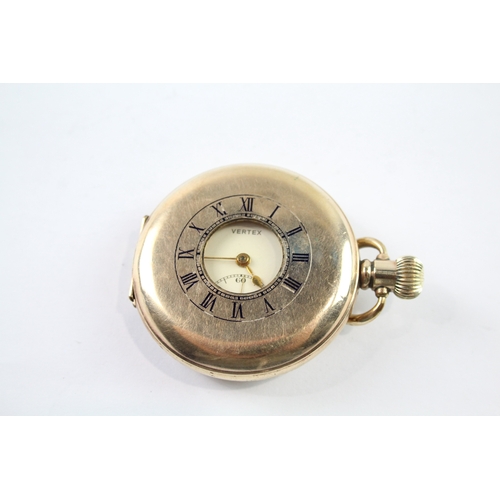 449 - Vintage Vertex Rolled Gold Half Hunter Pocket Watch Hand-Wind WATCH RUNS