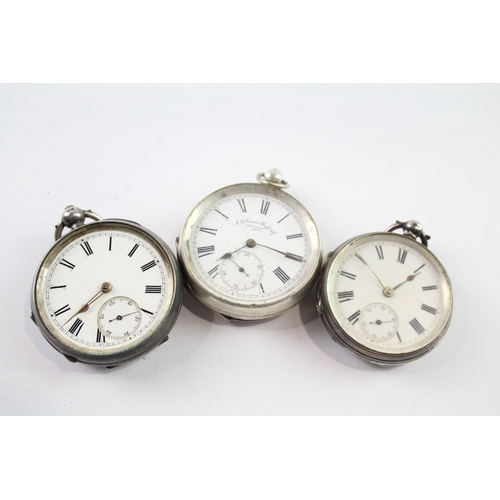 452 - Vintage Mixed Purity Silver Pocket Watches Hand/Key-Wind UNTESTED