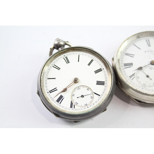 452 - Vintage Mixed Purity Silver Pocket Watches Hand/Key-Wind UNTESTED