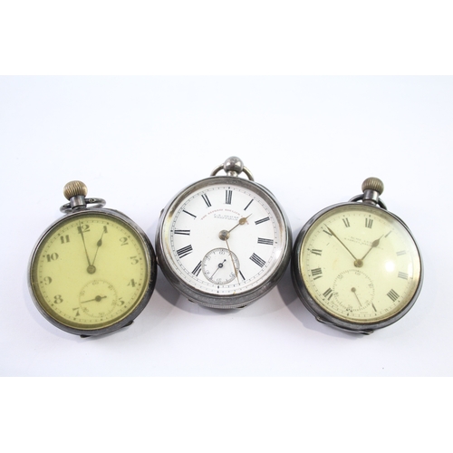 456 - Vintage Mixed Purity Silver Pocket Watches Hand/Key-Wind UNTESTED