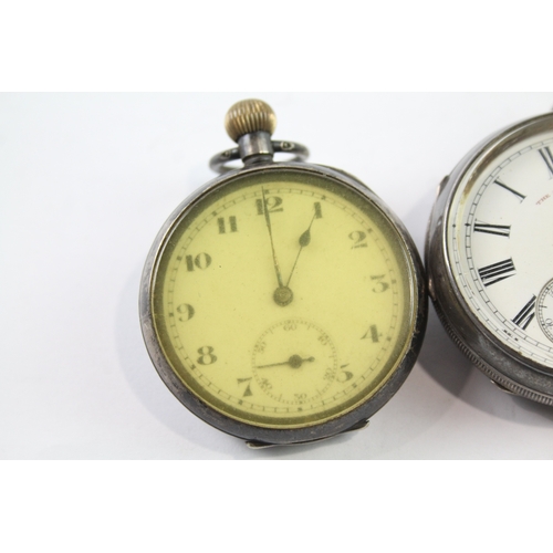 456 - Vintage Mixed Purity Silver Pocket Watches Hand/Key-Wind UNTESTED