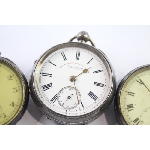 456 - Vintage Mixed Purity Silver Pocket Watches Hand/Key-Wind UNTESTED