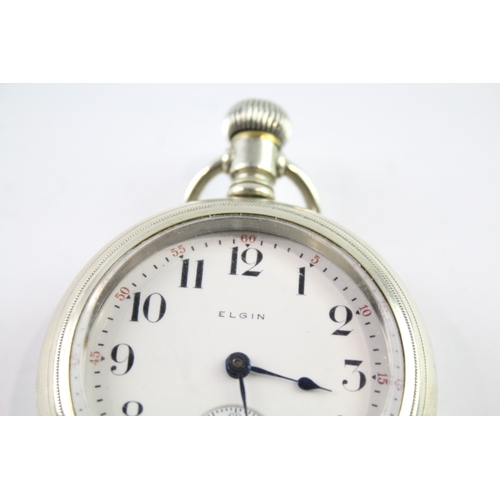 457 - Vintage Elgin Railway Style Pocket Watch Hand-Wind WATCH RUNS