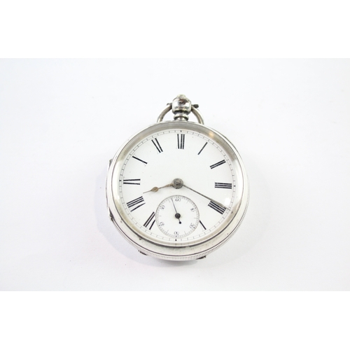 460 - Antique 925 Silver Open Face Fusee Pocket Watch Key-Wind WATCH RUNS