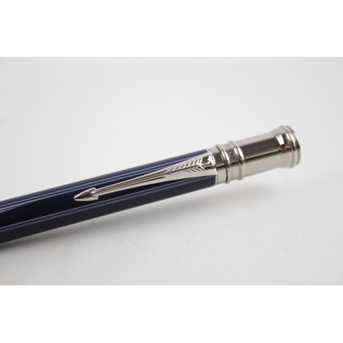 467 - Parker Duofold Special Blue Lacquer Pin Stripe Ballpoint Pen / Biro WRITING