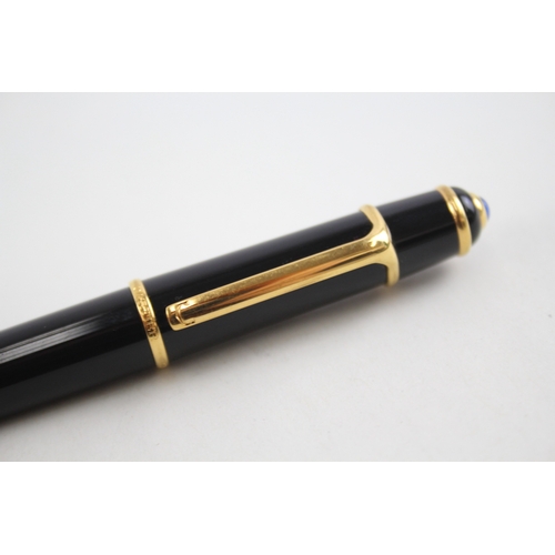 469 - CARTIER Diablo Black Lacquer & Gold Plate Detail Fountain Pen w/ 18ct Gold Nib