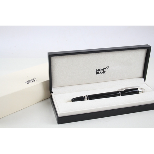 475 - Montblanc Starwalker Black Resin Fountain Pen w/ 14ct White Gold Nib WRITING Box