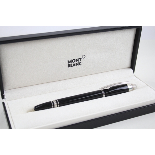 475 - Montblanc Starwalker Black Resin Fountain Pen w/ 14ct White Gold Nib WRITING Box