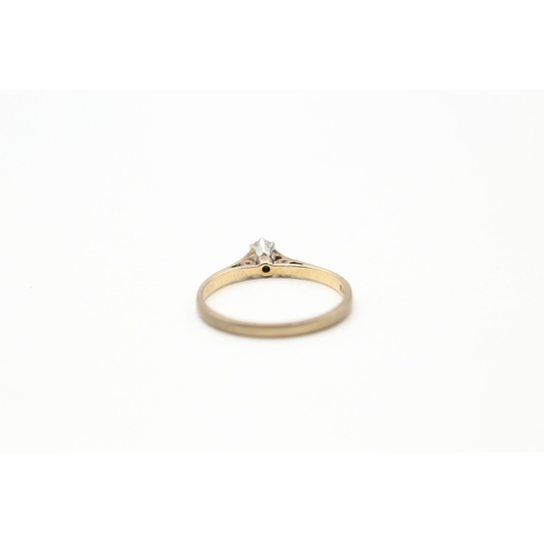 103 - 9ct gold diamond solitaire ring (1.3g) Size L 1/2