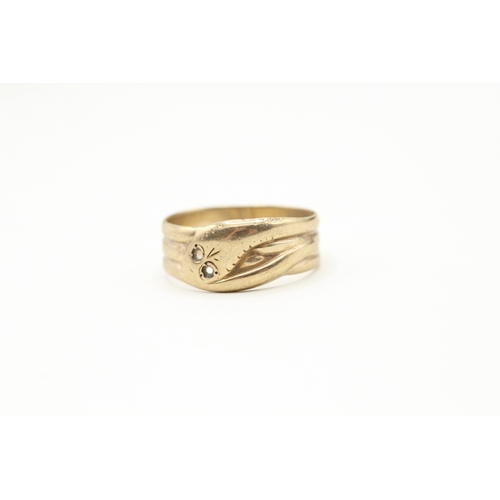 33 - 9ct gold snake ring as seen (4.8g) Size U