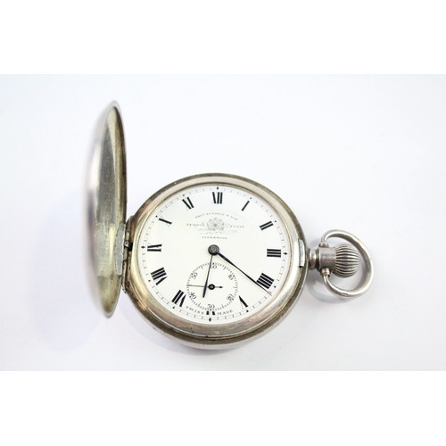 451 - Vintage 925 Silver Tho Russell & Son Pocket Watch Hand-Wind Requires Repairs