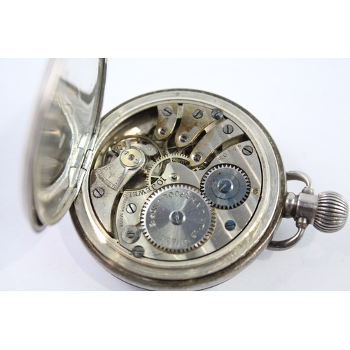 451 - Vintage 925 Silver Tho Russell & Son Pocket Watch Hand-Wind Requires Repairs