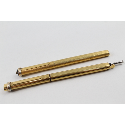 468 - 2 x Cartier Gold Plated Rollerball / Ballpoint Pens For Repair