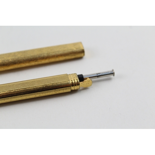 468 - 2 x Cartier Gold Plated Rollerball / Ballpoint Pens For Repair