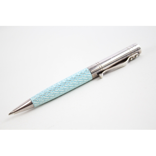 470 - YARD O LED .925 Sterling Silver & Blue Enamel Ballpoint Pen / Biro WRITING 28g