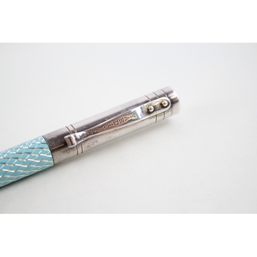 470 - YARD O LED .925 Sterling Silver & Blue Enamel Ballpoint Pen / Biro WRITING 28g