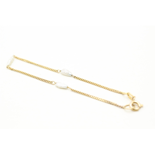 80 - 9ct gold rice pearl bracelet (1.3g)