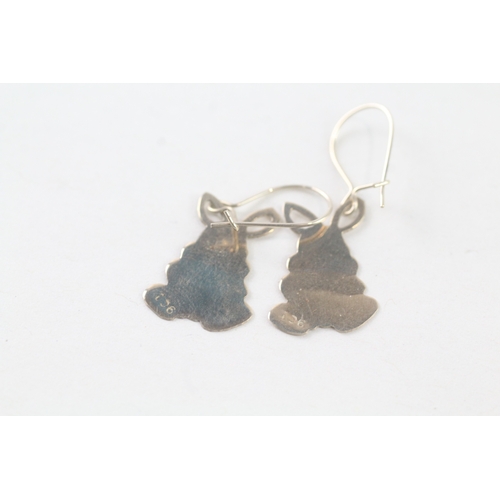 92 - 9ct gold bunny heart earrings (0.7g)