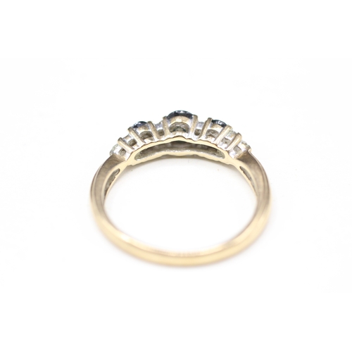 10 - 9ct gold diamond and sapphire multi stone ring (2.6g) Size P