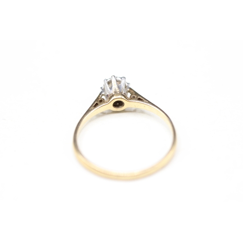 104 - 9ct gold diamond single stone ring (1.2g) Size L 1/2