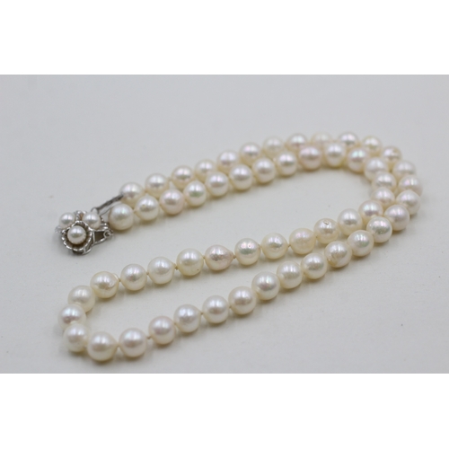 109 - 14ct gold cultured pearl necklace