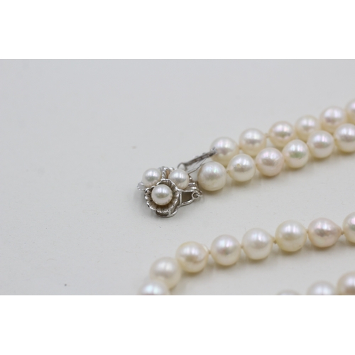 109 - 14ct gold cultured pearl necklace