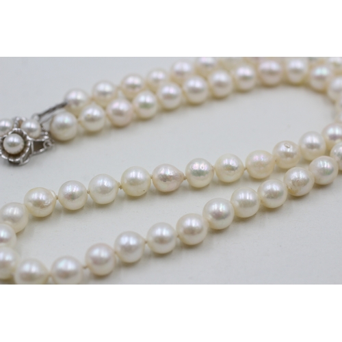 109 - 14ct gold cultured pearl necklace