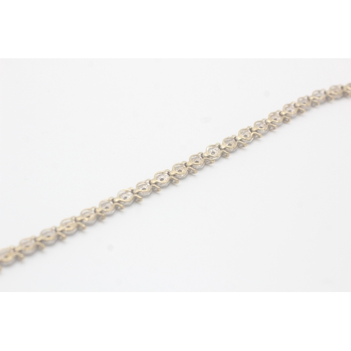 161 - 9ct gold diamond fancy link bracelet (5.8g)