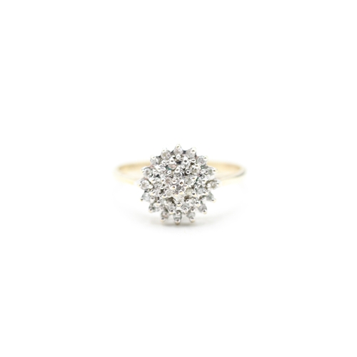 177 - 9ct gold diamond set cluster ring (2.2g)