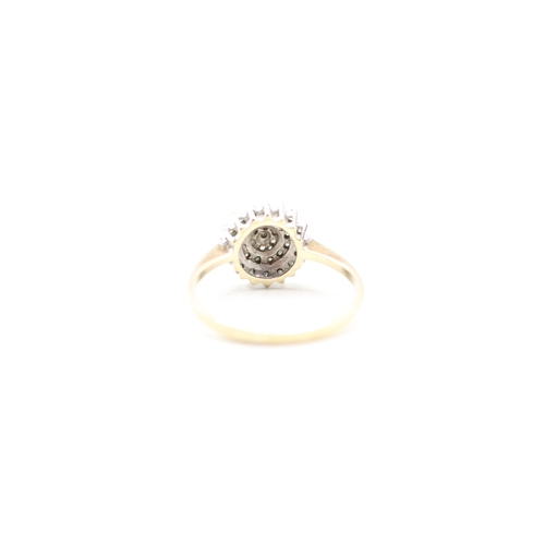 177 - 9ct gold diamond set cluster ring (2.2g)