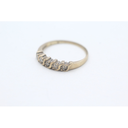 195 - 9ct gold diamond set five stone eternity ring (1.9g) Size M 1/2