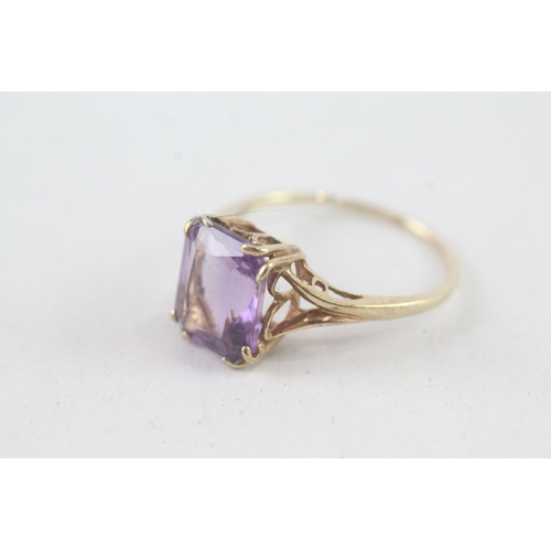 240 - 9ct gold amethyst dress ring (2.7g) Size U