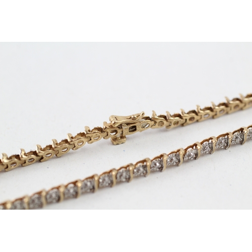 247 - 9ct gold diamond bracelet (6.1g)