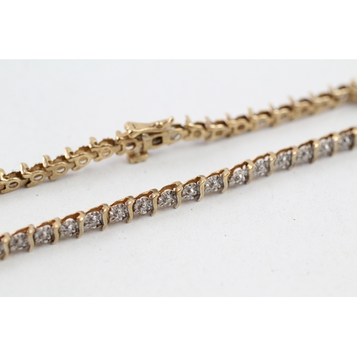 247 - 9ct gold diamond bracelet (6.1g)