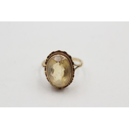 36 - 9ct gold citrine single stone ring (3.3g) Size N