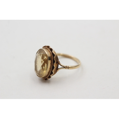 36 - 9ct gold citrine single stone ring (3.3g) Size N