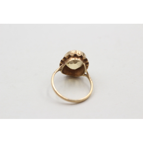 36 - 9ct gold citrine single stone ring (3.3g) Size N